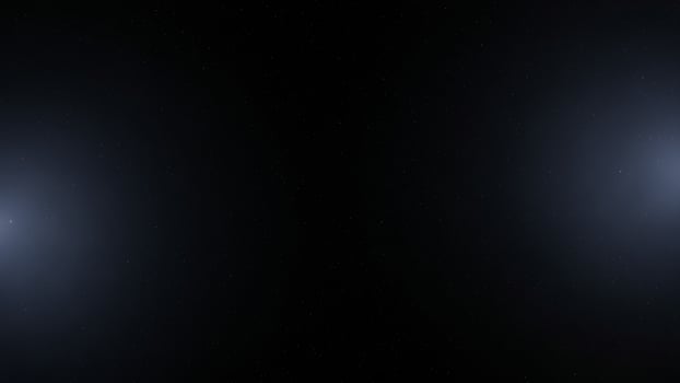 Two bright blue objects in the dark sky photo