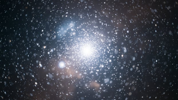 A star cluster is seen in the dark sky photo