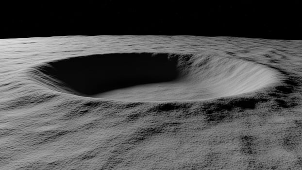 An artist's rendering of a crater on the surface of the moon photo