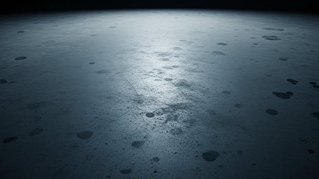 A dark, wet surface with a light shining on it photo