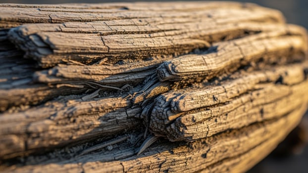 A close up of a log that has been damaged photo