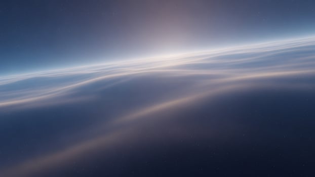 The sun is shining over the horizon in this photo