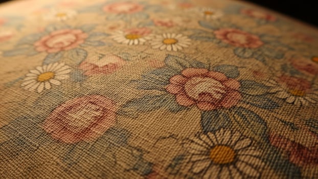 A close up of a floral patterned fabric photo