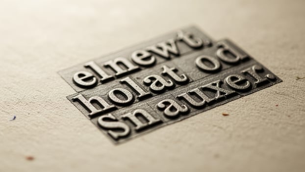 A close up of a metal stamp that says ein holtat o snaux photo