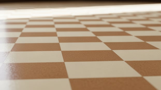 A close up of a checkered floor with a light source photo