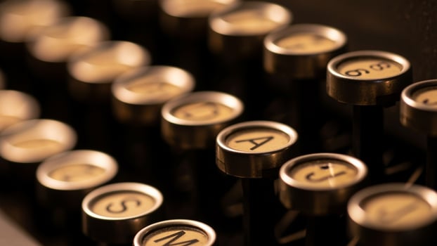 Close up of the keys on an old typewriter photo