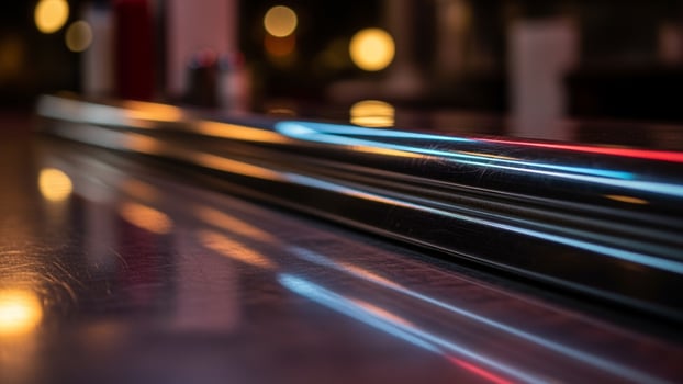 A long line of lights on a bar photo