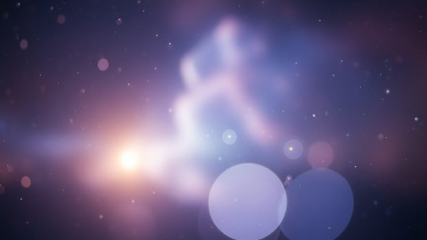 Space background with stars and light photo