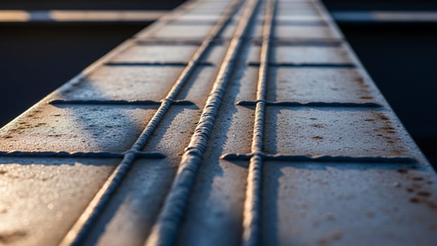 A close up of a metal bridge photo