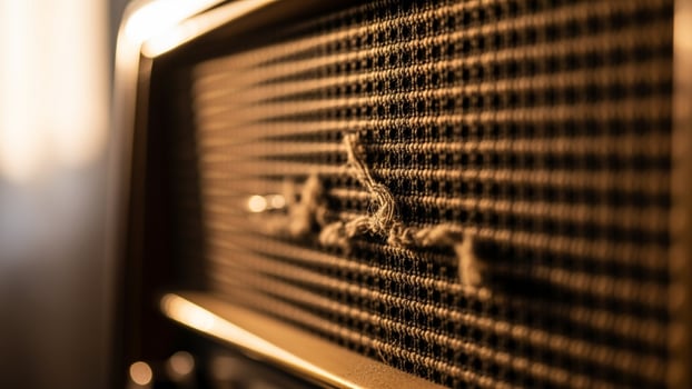 A close up of an old radio photo