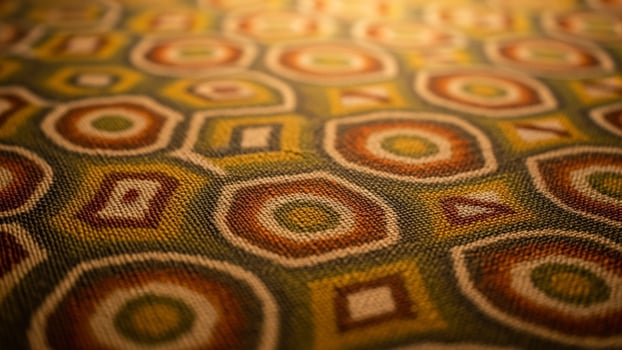 A close up of a colorful pattern on a rug photo