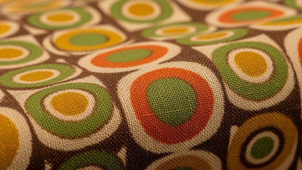A close up of a fabric with circles on it photo