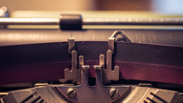 Close up of a typewriter with a ribbon photo