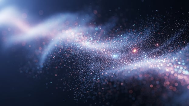 Abstract background with glowing light and stars photo
