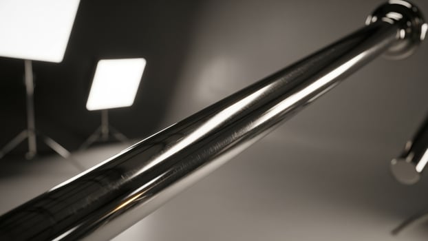 A metal pole with a light on it photo