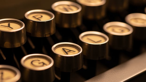 Close up of the letters on an old typewriter photo