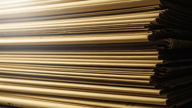 A stack of papers on a table photo