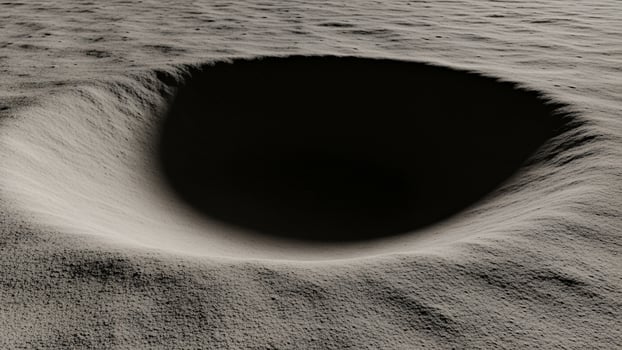 A large hole in the ground with a small hole in the middle photo