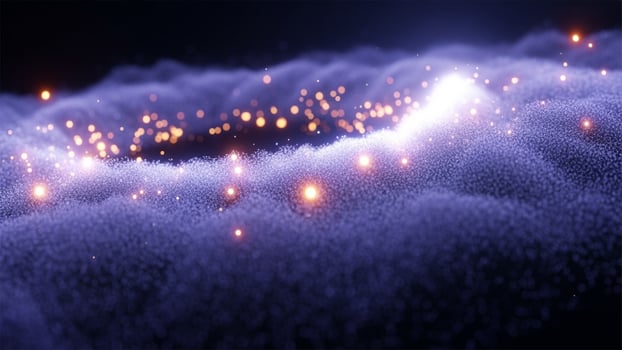 A glowing sphere of light is shown in the dark photo
