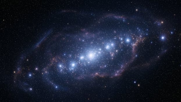 The galaxy is surrounded by stars photo