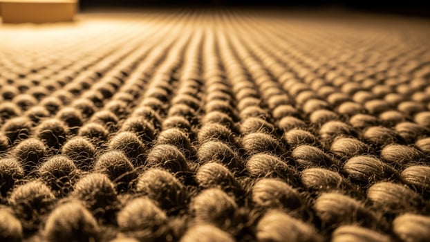 A close up of a rug with many small balls photo
