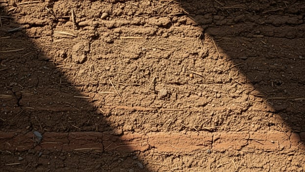 A close up of a dirt wall with a shadow photo