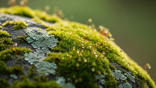 A close up of moss on a rock background photo