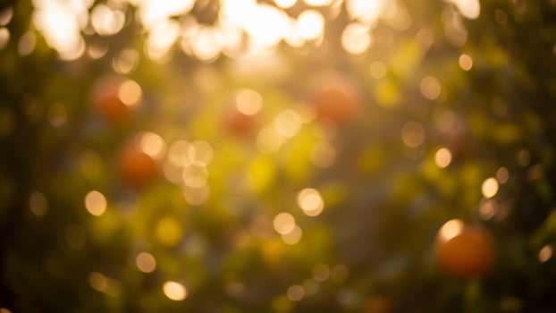 Orange trees in the sun with boke photo