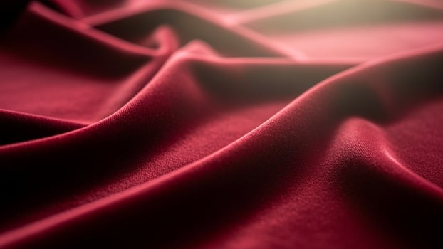 A red silk fabric with a light shining through it photo