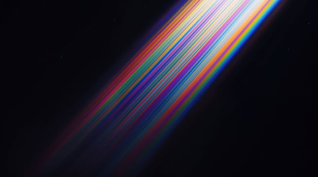 Vibrant Rainbow Light Streaks on Dark Background photo