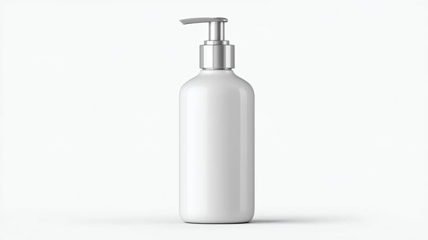 White Lotion Bottle Silver Pump photo