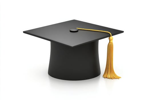 a graduation cap with a yellow tassel on it photo