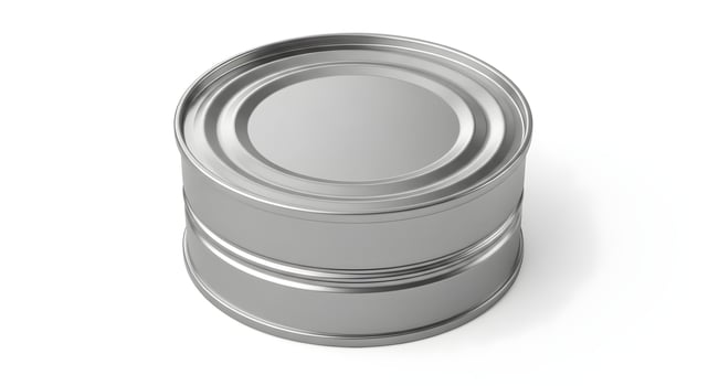 A metal can on a white background photo