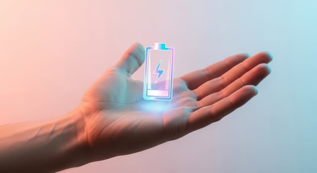 A person holding a battery in their hand photo