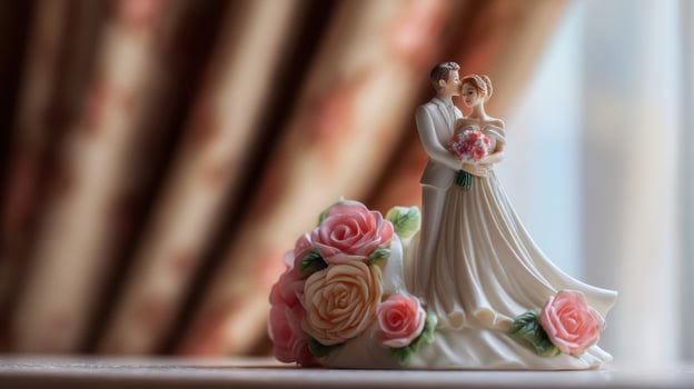 The Elegant Wedding Figurine Capturing Love and Celebration Moments photo