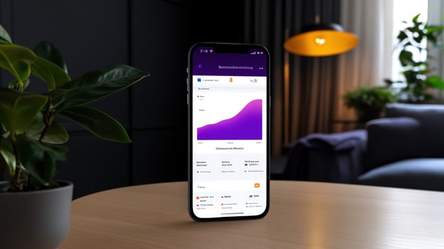 The app is displayed on the phone photo