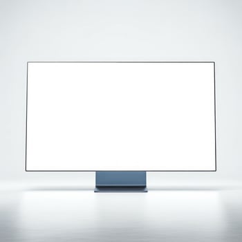 Modern Computer Monitor Displaying White Screen technology photo
