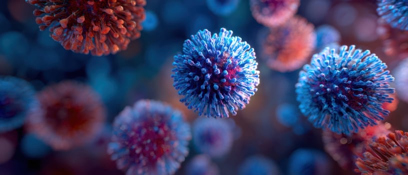 The vibrant illustration of viruses showcasing intricate details and colors. photo