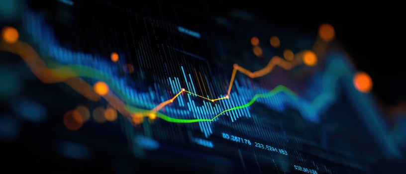 The financial graph visualizing market trends and performance analysis in digital format. photo