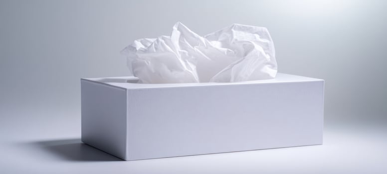 The elegant tissue box showcasing artistic wrinkled tissues. photo