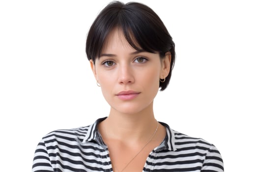 Young woman portrait clean look white background photo