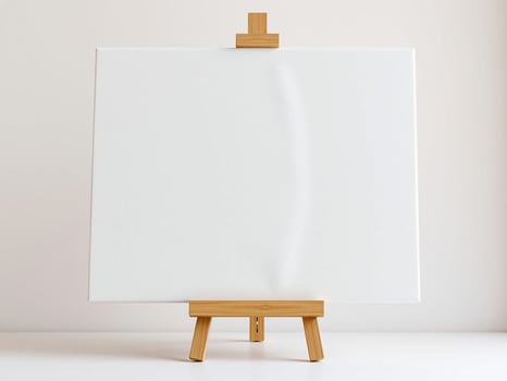 Blank Canvas on Wooden Easel - Artistic Potential photo