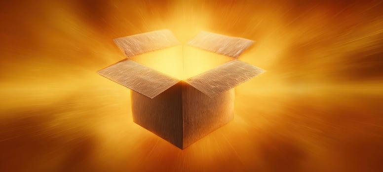 The glowing box reveals a world of possibilities and wonder. photo