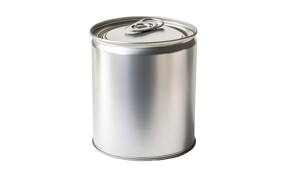 Simple metal can on white background for food or beverage packaging design mockup photo