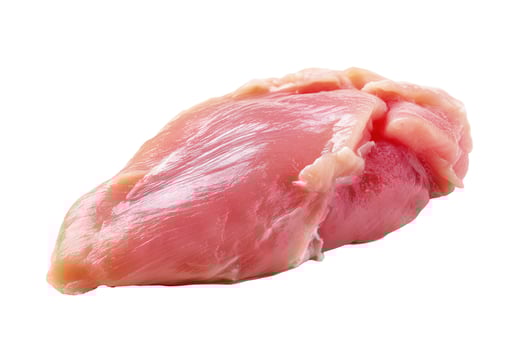 Raw chicken breast on white background food preparation ingredient photo
