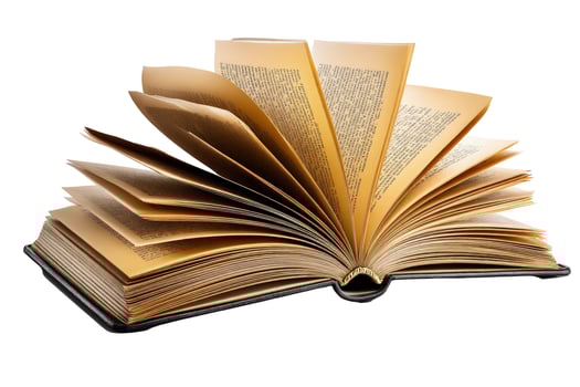 Open book aged pages for education and literature concepts photo
