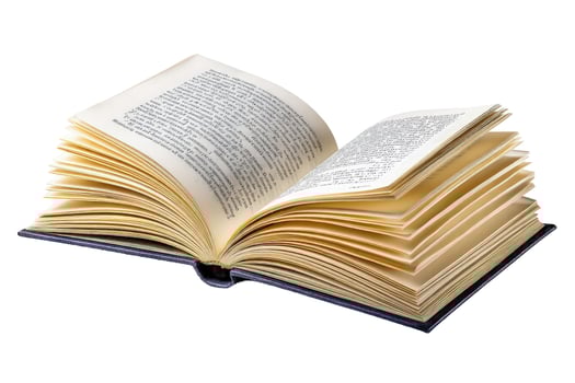 Open book with text ready for reading and education photo