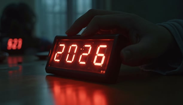 A person holding a digital clock with the time of 200 photo