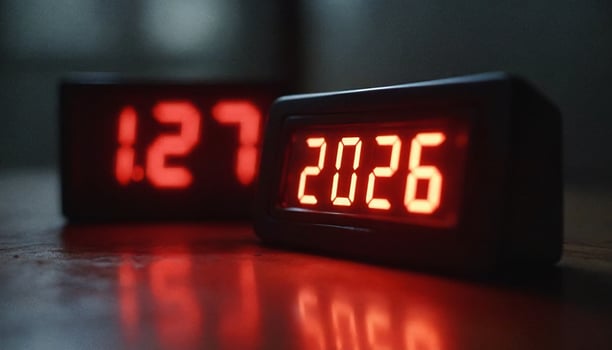 Two digital clocks are shown on a table photo