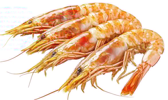 Fresh shrimp seafood culinary ingredient isolated food photography photo
